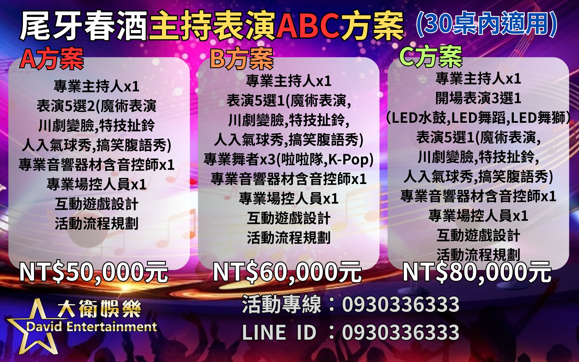 尾牙主持人費用,價格,行情,推薦,尾牙表演節目